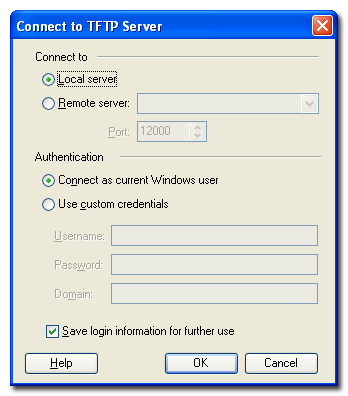 Connecting to TFTP Server