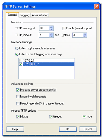 TFTP Server Options